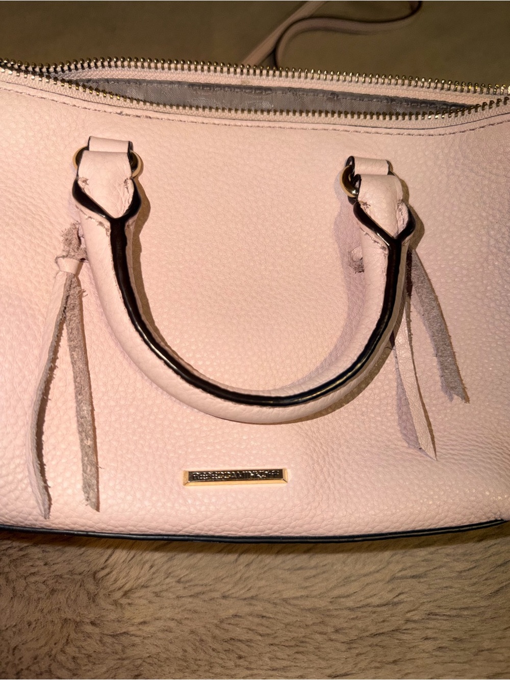 Rebecca Minkoff Pale Pink Mini Leather Crossbody Satchel - Picture 2 of 8
